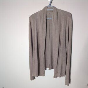 Eileen Fisher 100% Linen Taupe Open Front Cardigan Size XL Lightweight